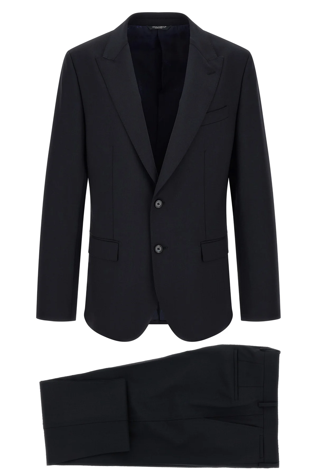 the navy blue dolce&gabbana suit in fine virgin wool gabardine