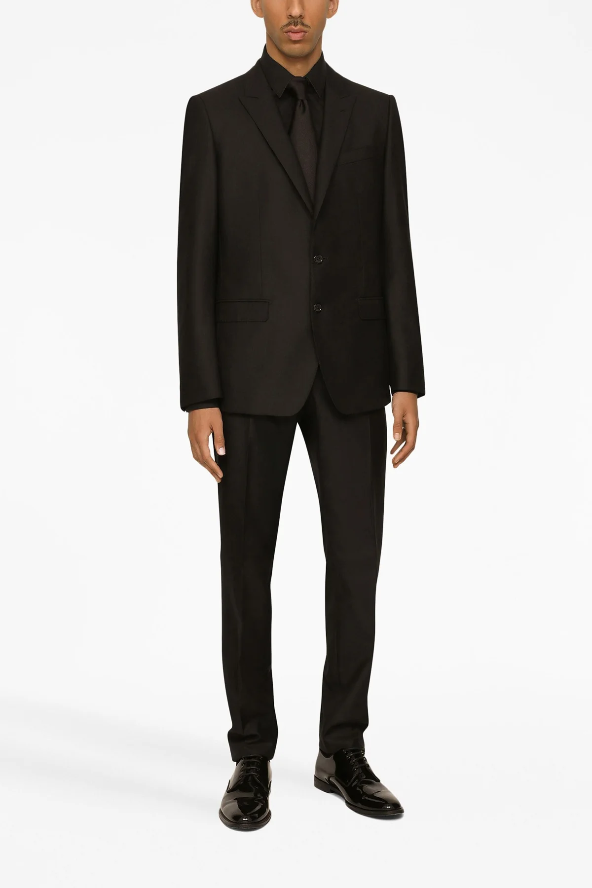 DOLCE amp; GABBANA 52 single-breasted martini wool and silk canvas suit