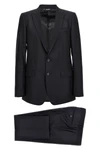 single-breasted martini wool and silk canvas suit