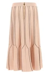 elisabetta franchi midi skirt redefines the silhouette through sophisticated kni