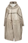oversize polyurethane trench coat