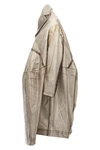 oversize polyurethane trench coat