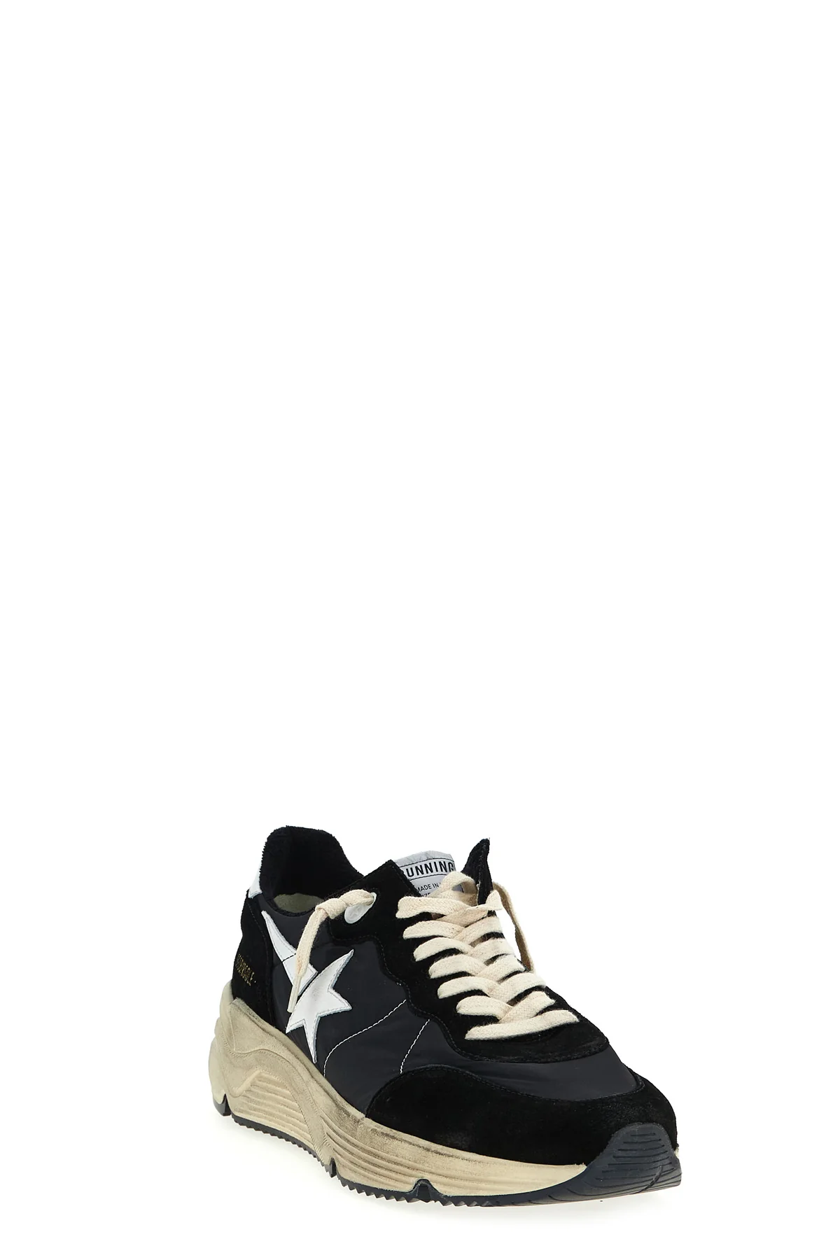 running sole sneakers in suede