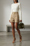 shuffle mini suede and leather handbag