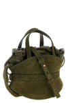 shuffle mini suede and leather handbag