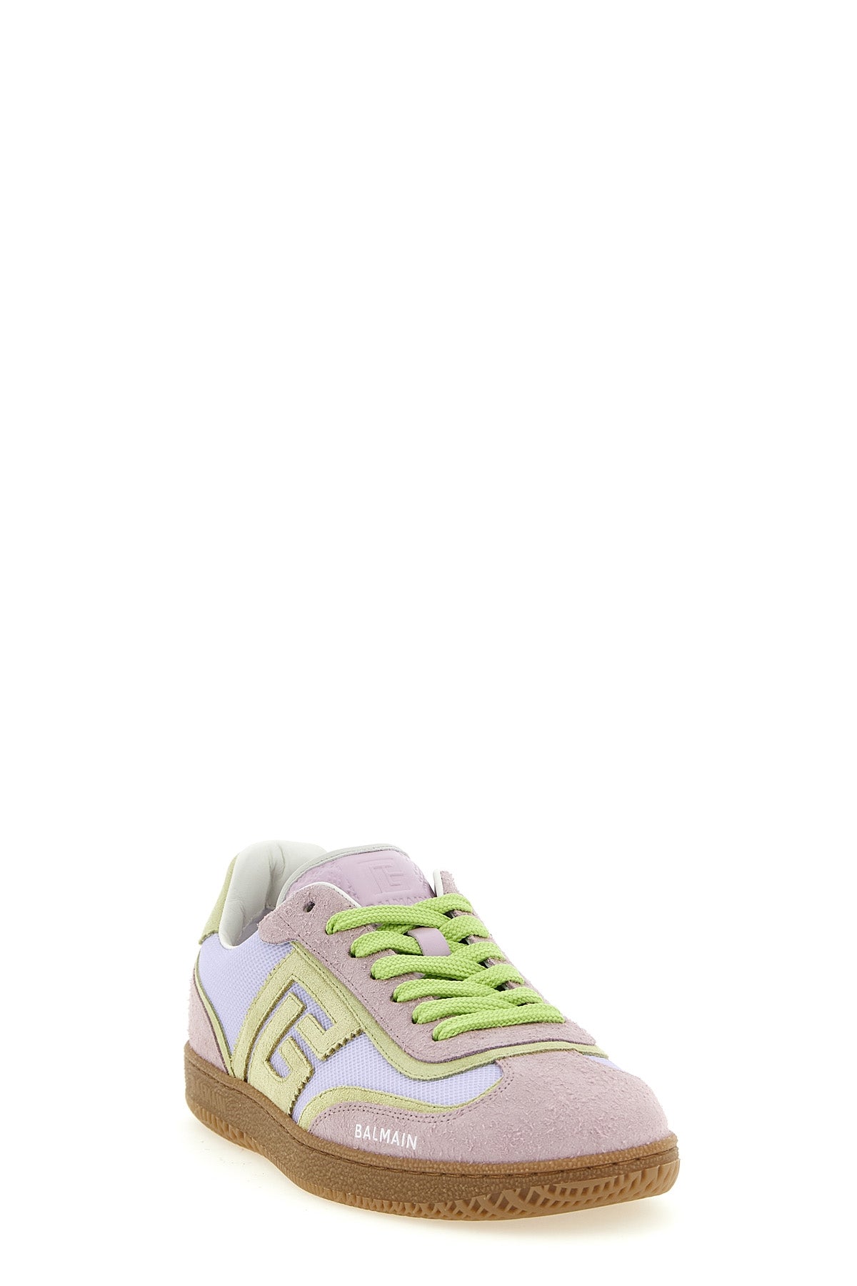 BALMAIN 36 balmain swan suede and mesh sneakers