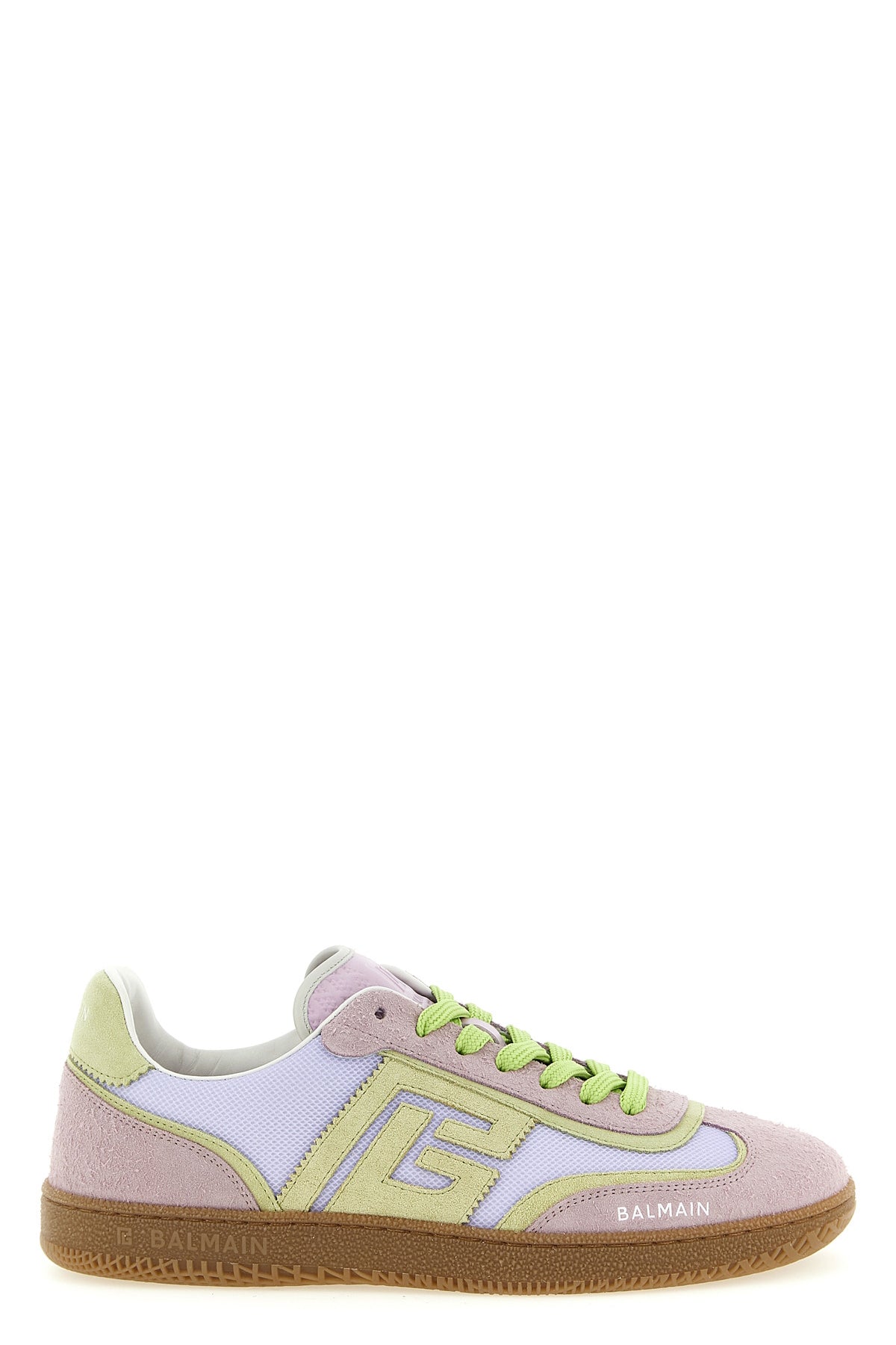 BALMAIN 36 balmain swan suede and mesh sneakers