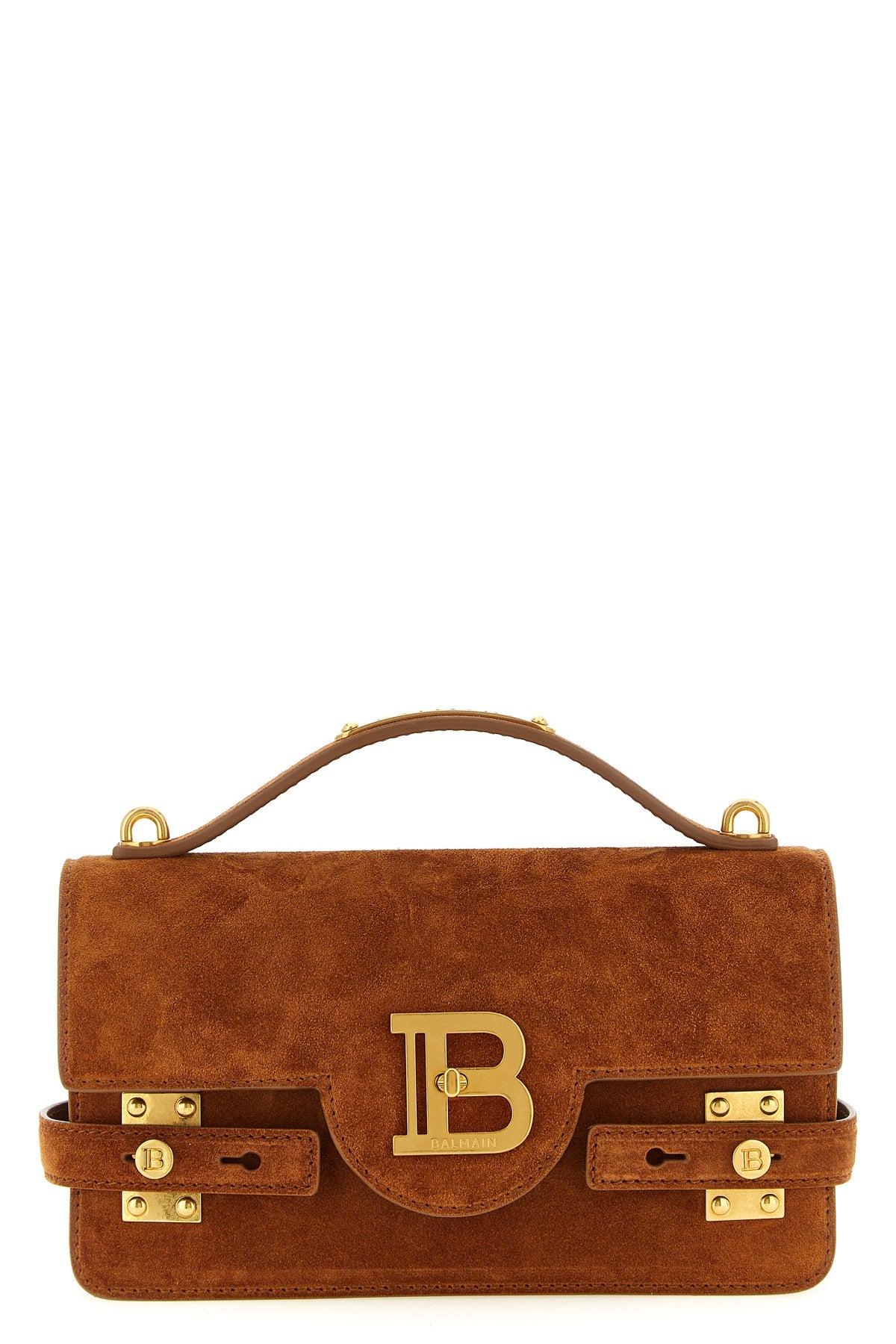 BALMAIN OS b-buzz 24 suede handbag