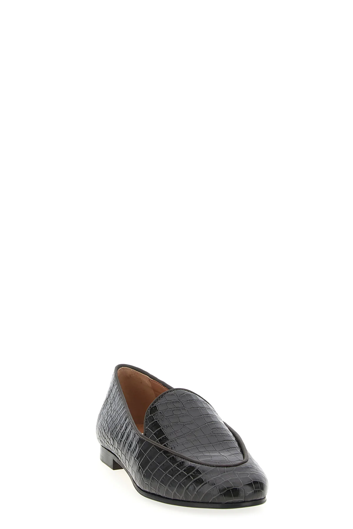 guanto loafers in shiny calf leather and eel leather
