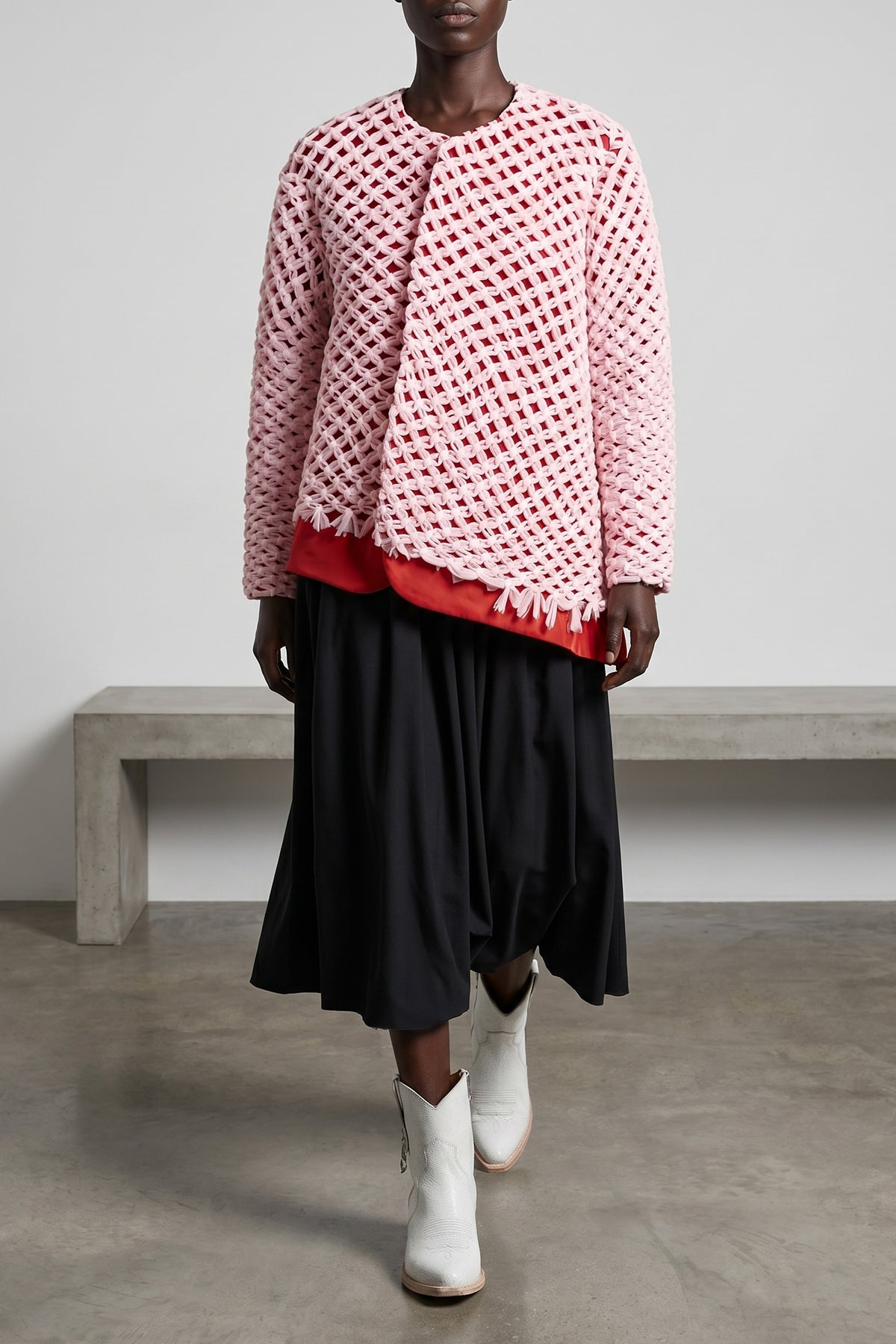 COMME DES GARÇONS S blazer in shiny satin-effect fabric