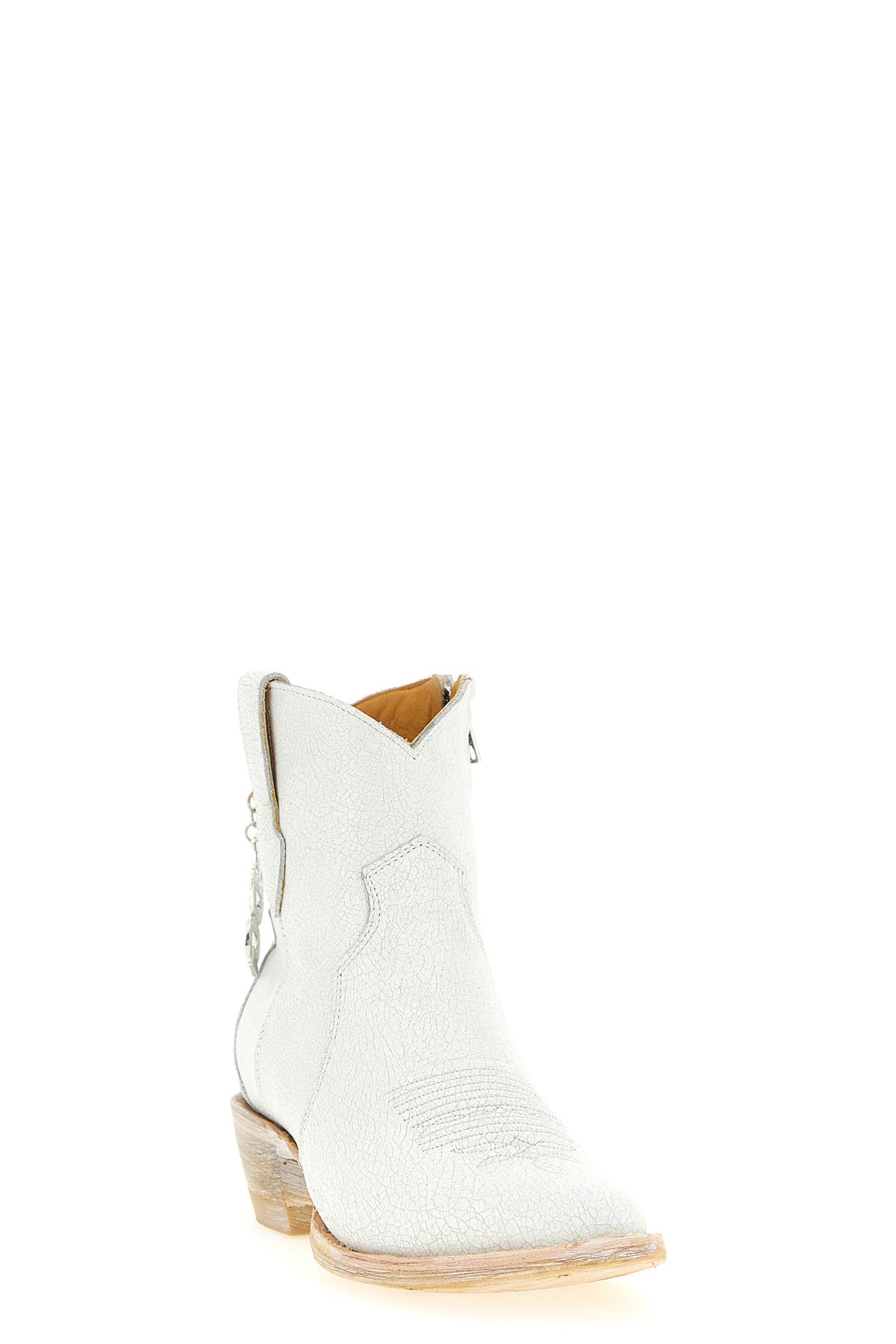 comme des garçons x mexicana ankle boots in craquelé leather