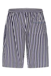 bermuda shorts in striped cotton and silk blend poplin shorts