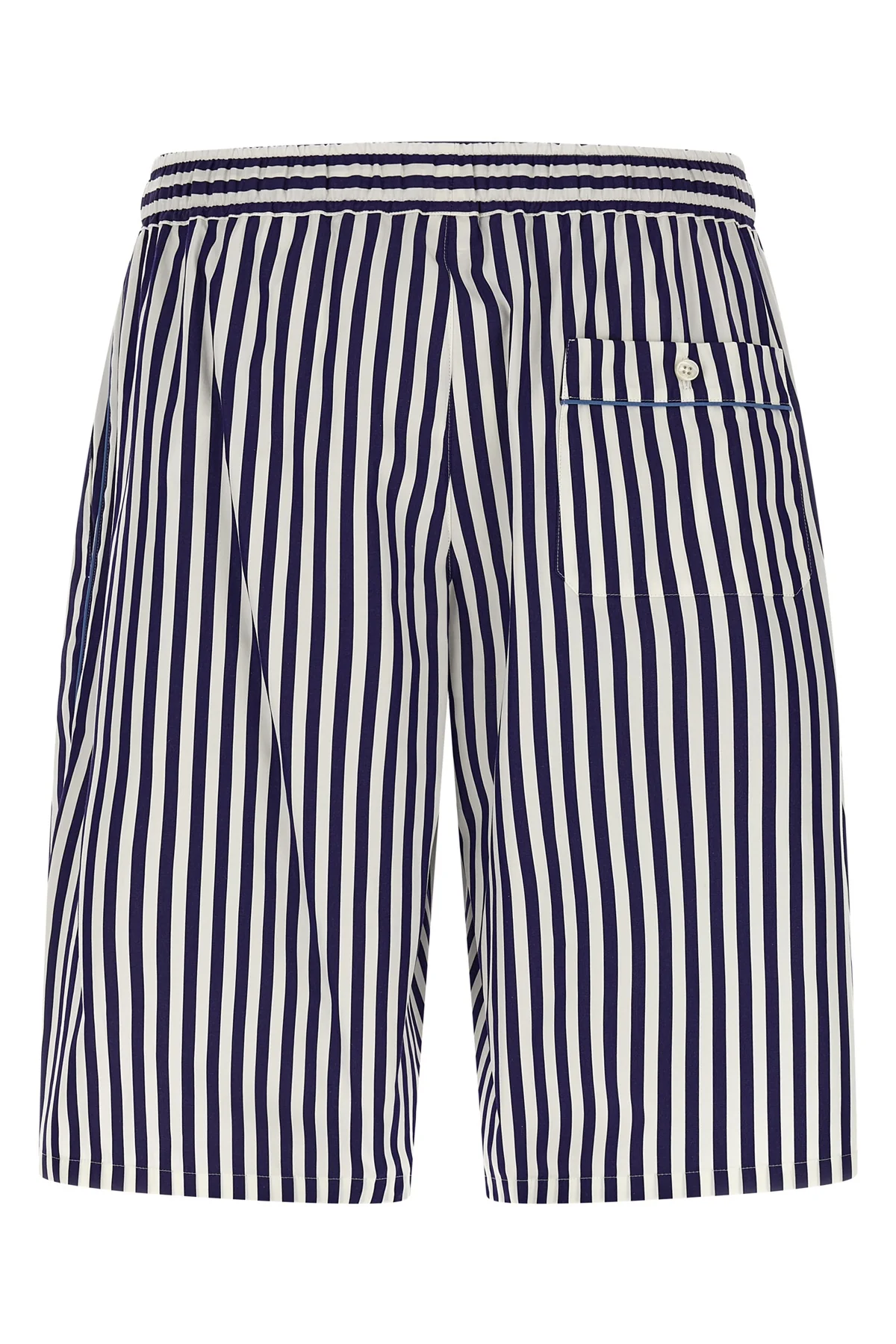 bermuda shorts in striped cotton and silk blend poplin shorts