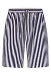 bermuda shorts in striped cotton and silk blend poplin shorts