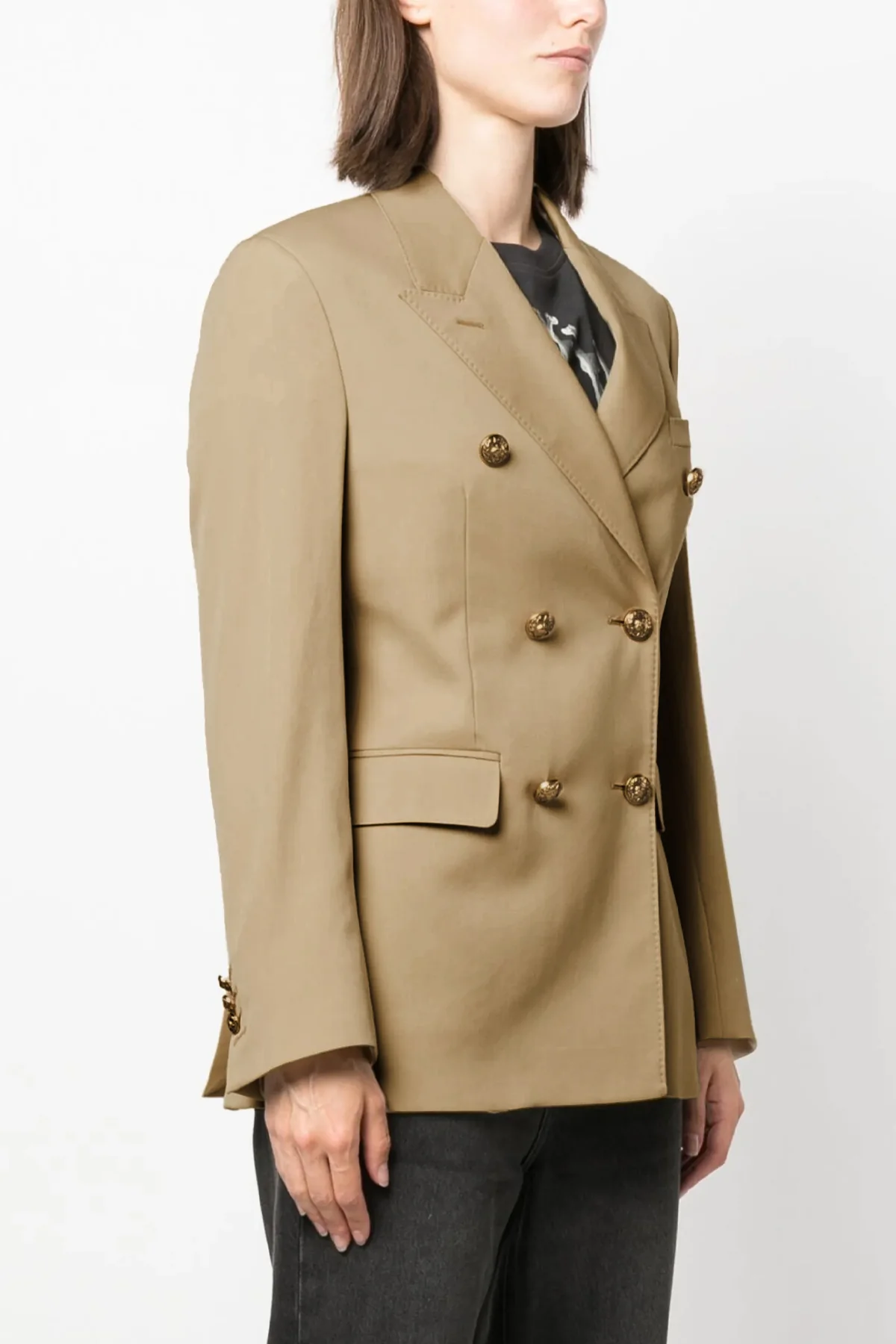 double-breasted wool blazer