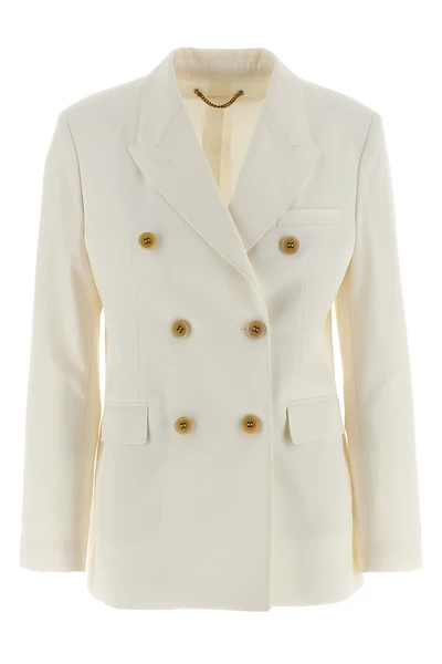 diva double-breasted blazer in light virgin wool blend