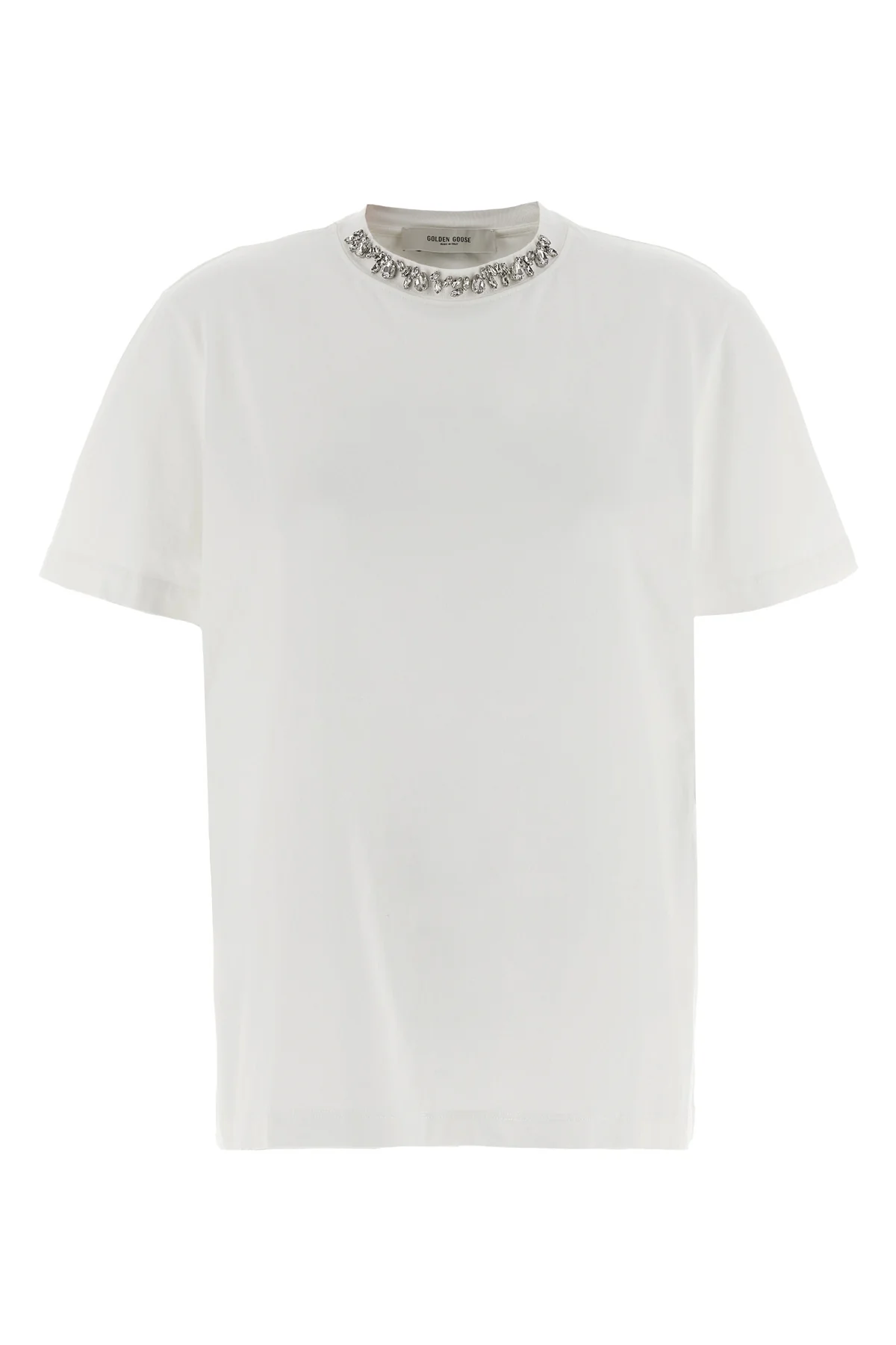 used-effect cotton crew neck t-shirt
