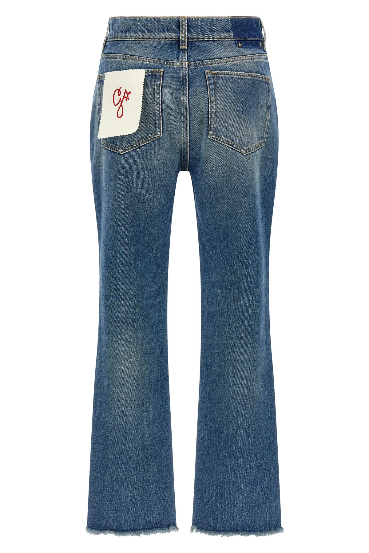 deryn used-effect stone washed cotton denim jeans