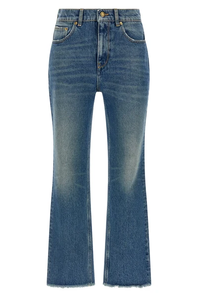deryn used-effect stone washed cotton denim jeans