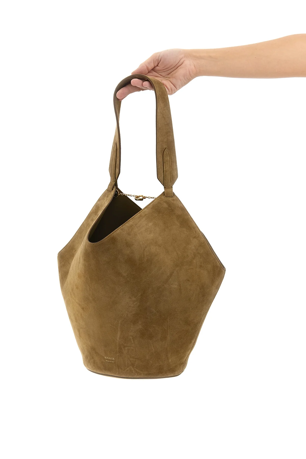 lotus small suede shopping bag