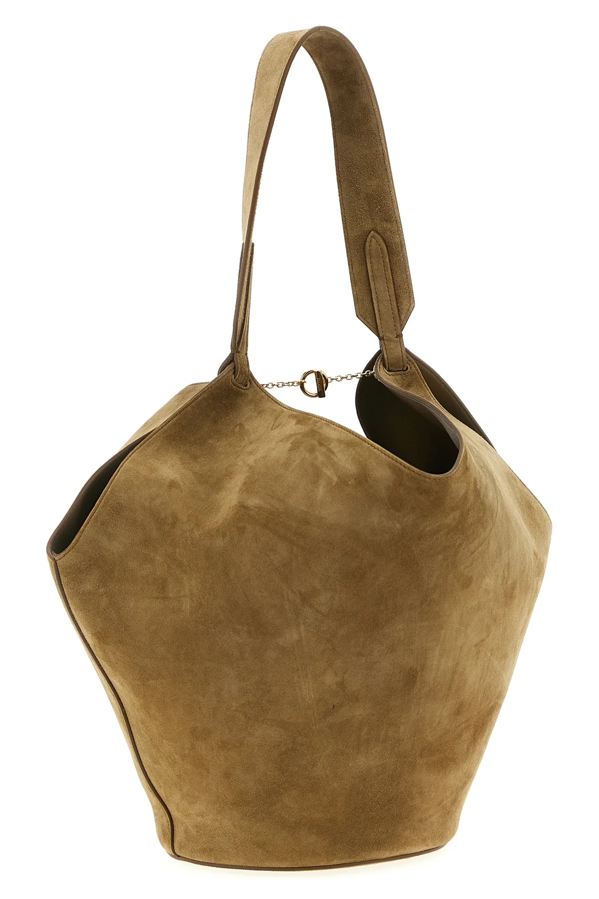 lotus small suede shopping bag