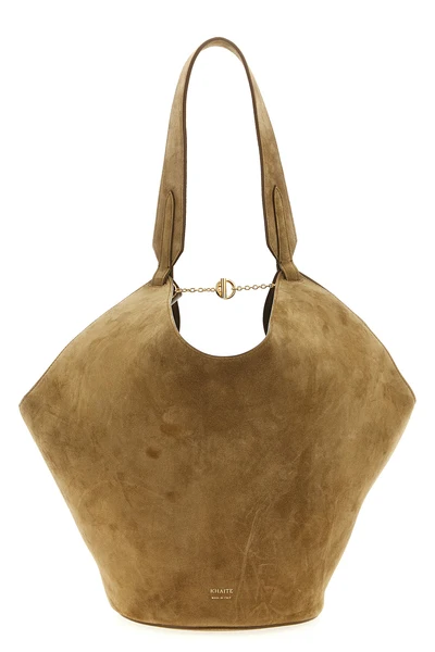 lotus small suede shopping bag