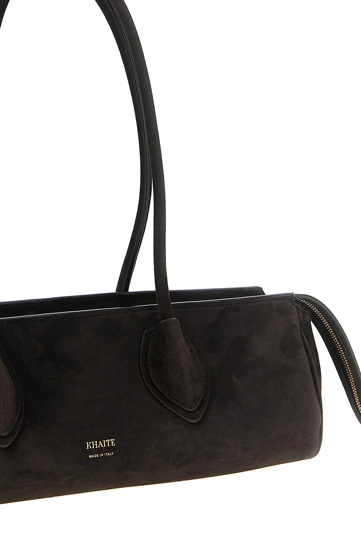 the khaite donna shoulder bag redefines classic proportions through an elongat