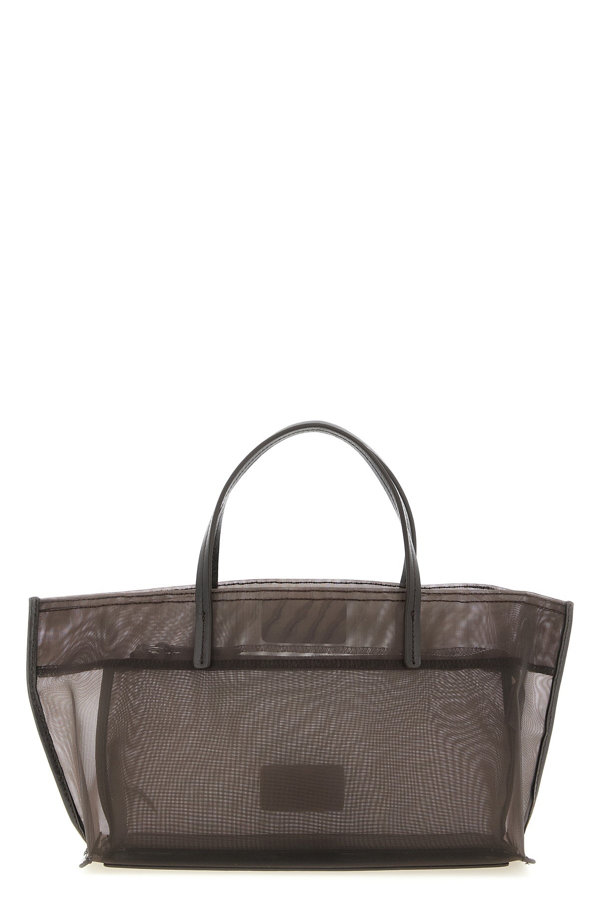 STAUD OS christos mini shopping bag in semi-transparent mesh