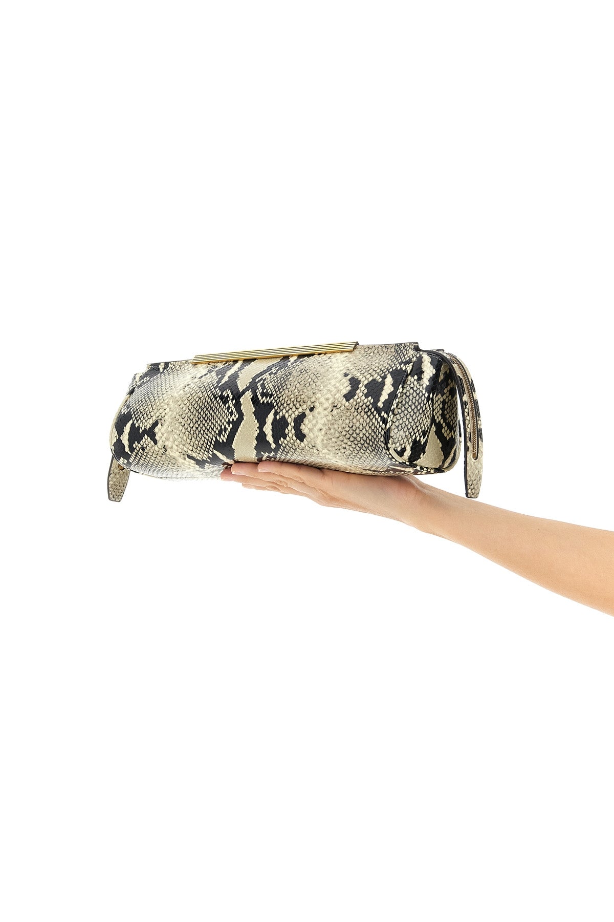KHAITE OS donna evening clutch bag in python print leather