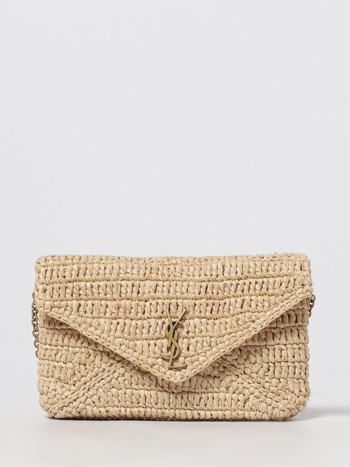 Cassandre Raffia Chain Pouch Bag