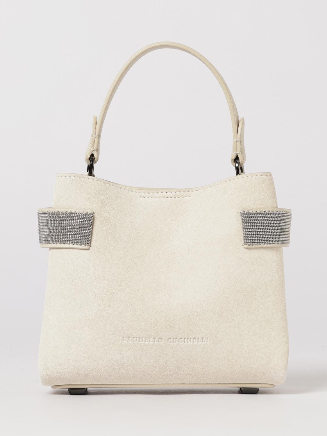 BRUNELLO CUCINELLI OS suede handbag with monile detail