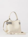 suede handbag with monile detail