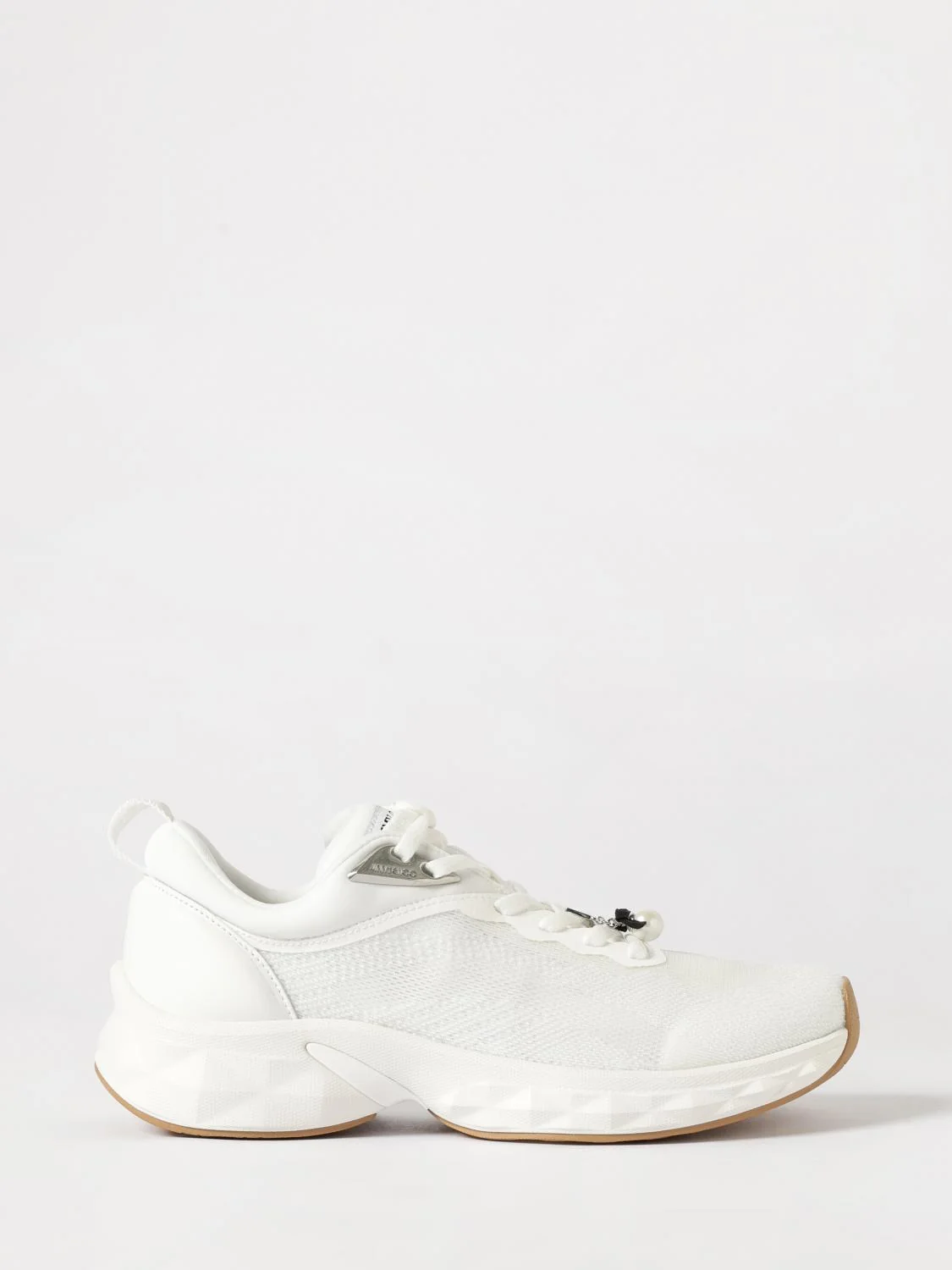 diamond run f stretch knit and leather sneakers