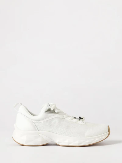 diamond run f stretch knit and leather sneakers