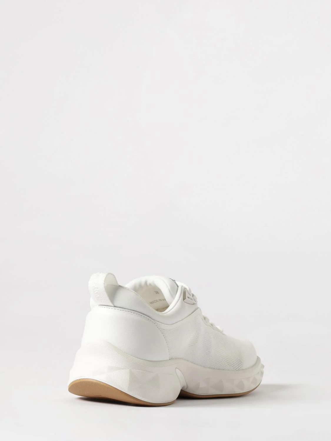 diamond run f stretch knit and leather sneakers