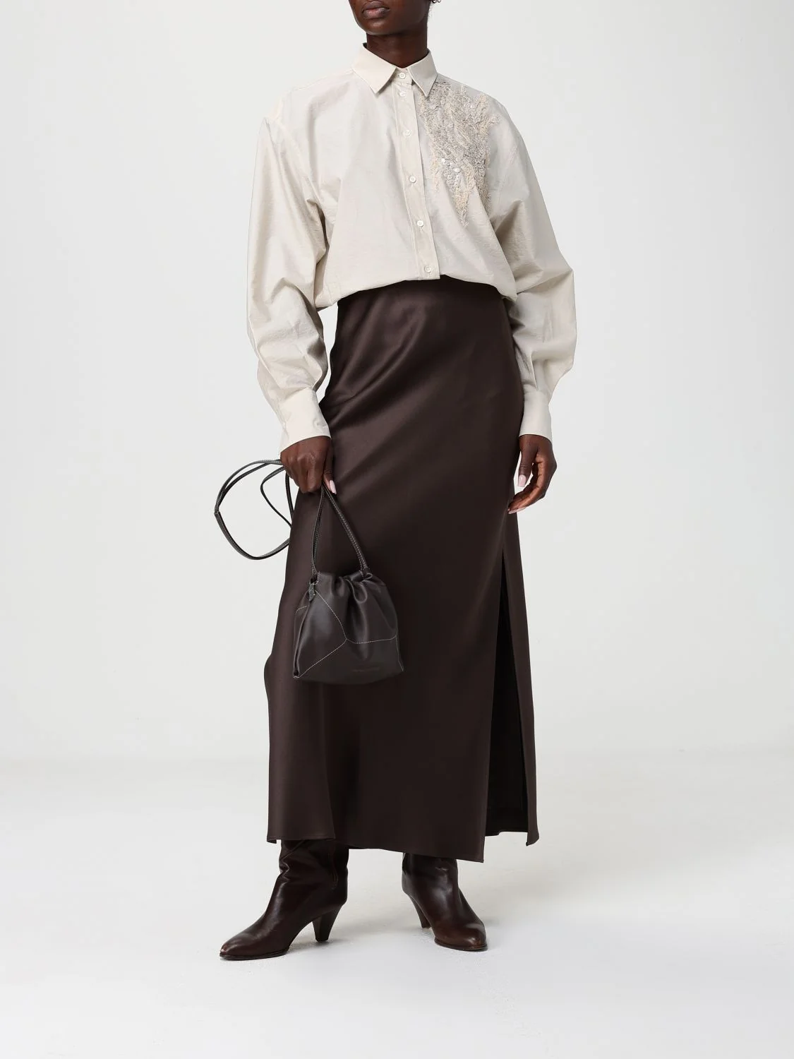 smooth calfskin bucket bag