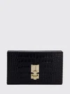 crocodile print leather clutch