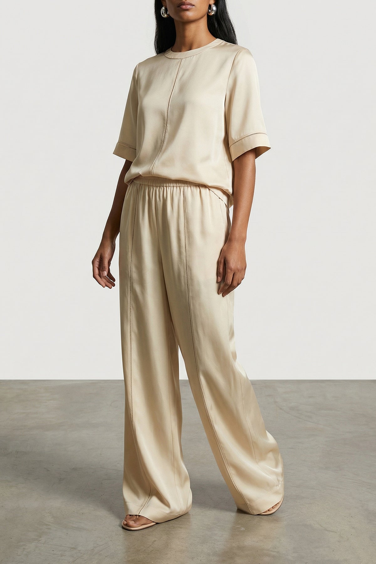 LOULOU DE SAISON L havana silk twill top