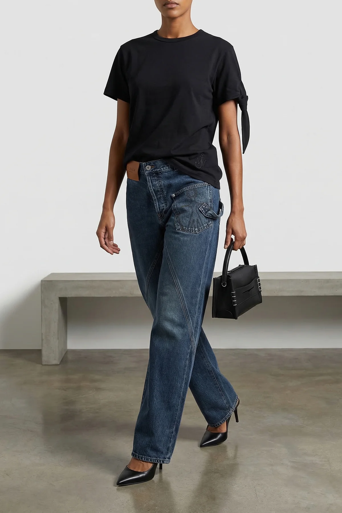 small loafer leather shoulder bag