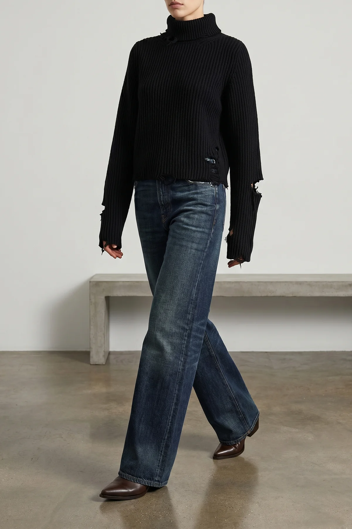 HAIKURE 24 haikure korea jeans redefine the everyday silhouette through a flared wide-leg