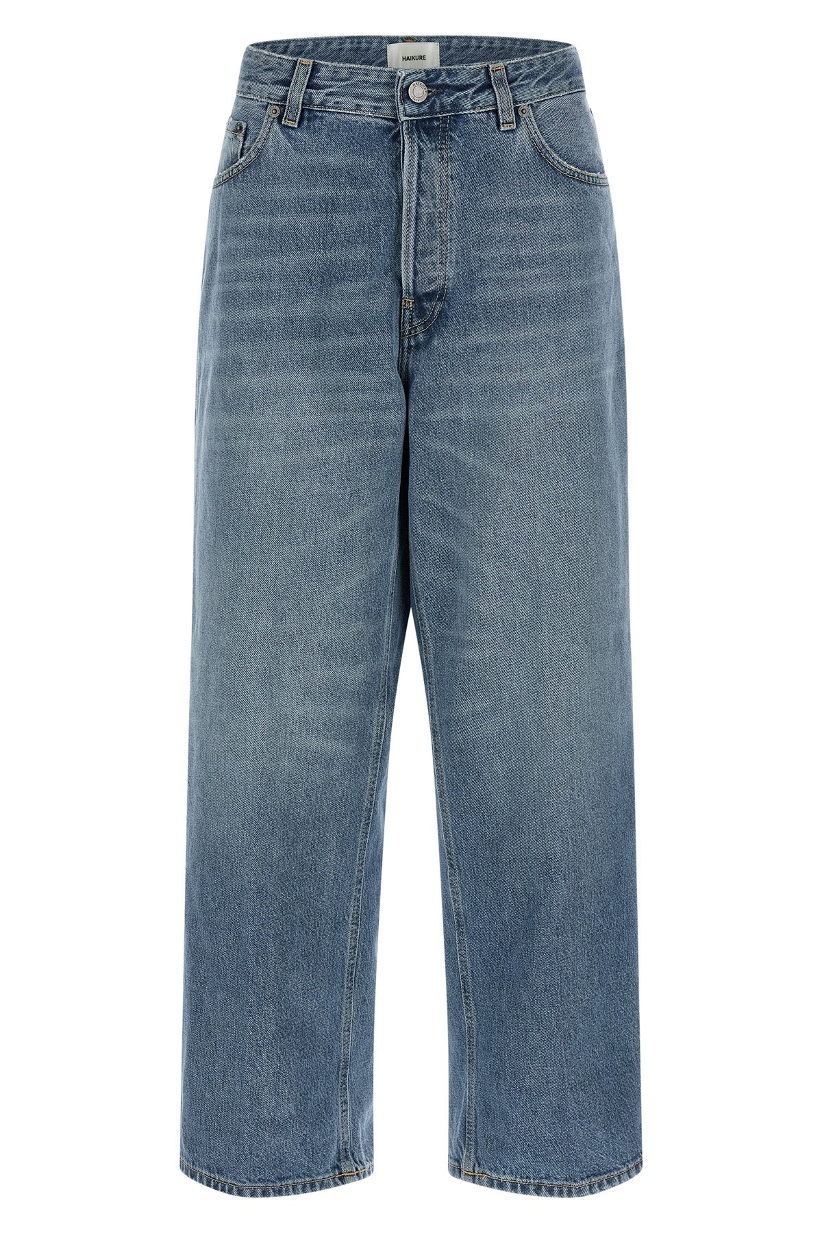 high-waisted betty nordic blue jeans in delavé cotton denim