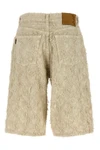 becky fur denim cotton denim bermuda shorts