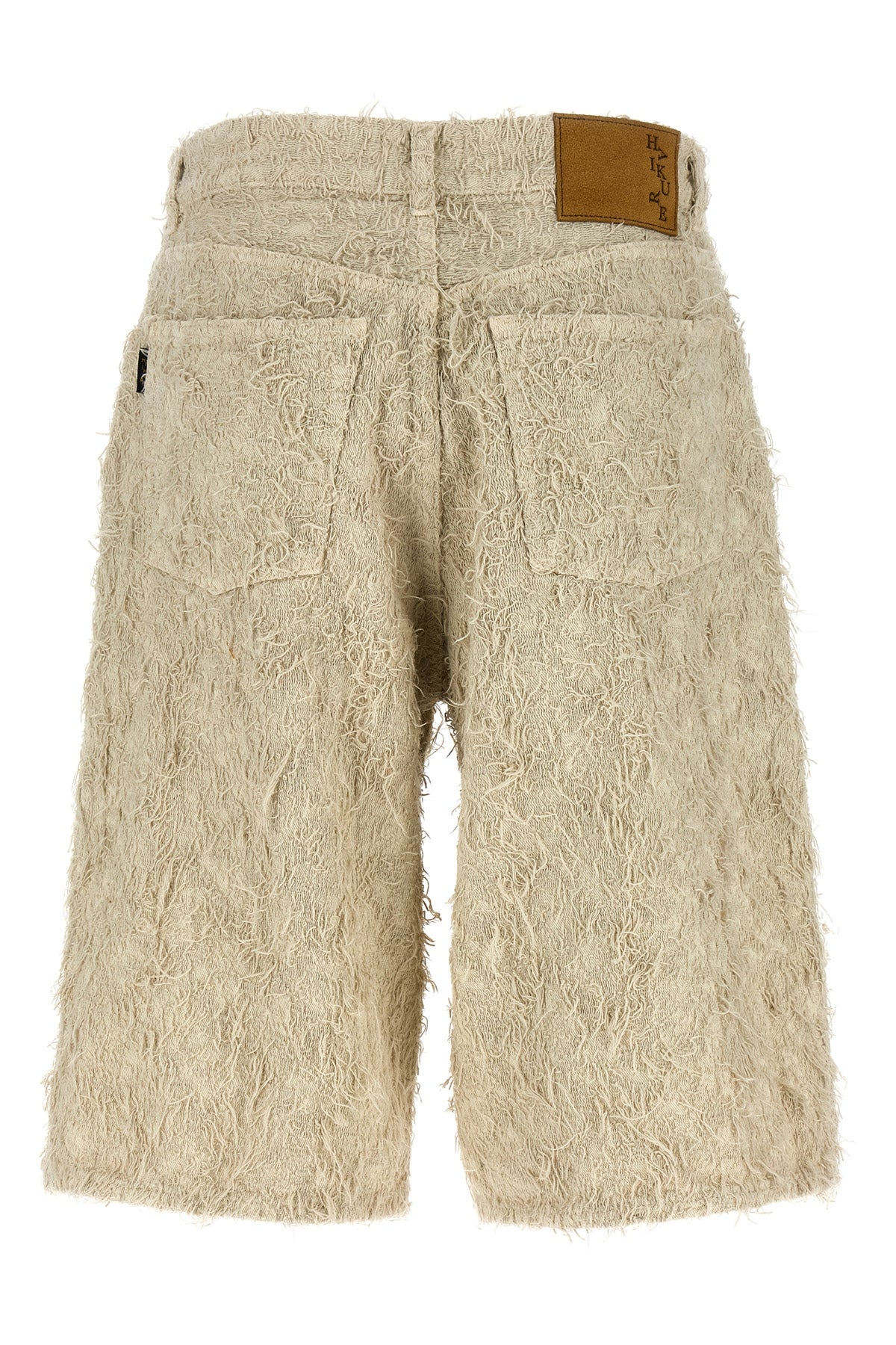 becky fur denim cotton denim bermuda shorts