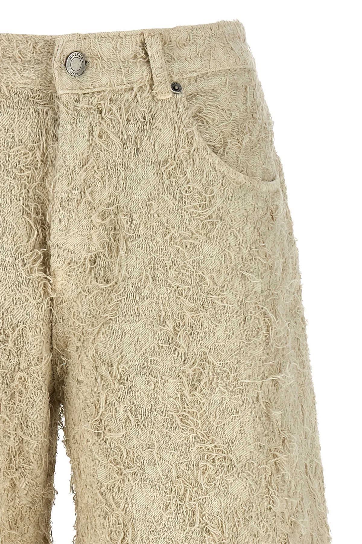 becky fur denim cotton denim bermuda shorts
