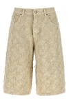 becky fur denim cotton denim bermuda shorts