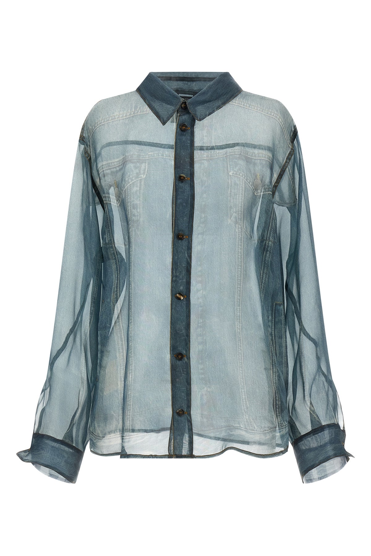 HAIKURE S maya semi-transparent silk shirt