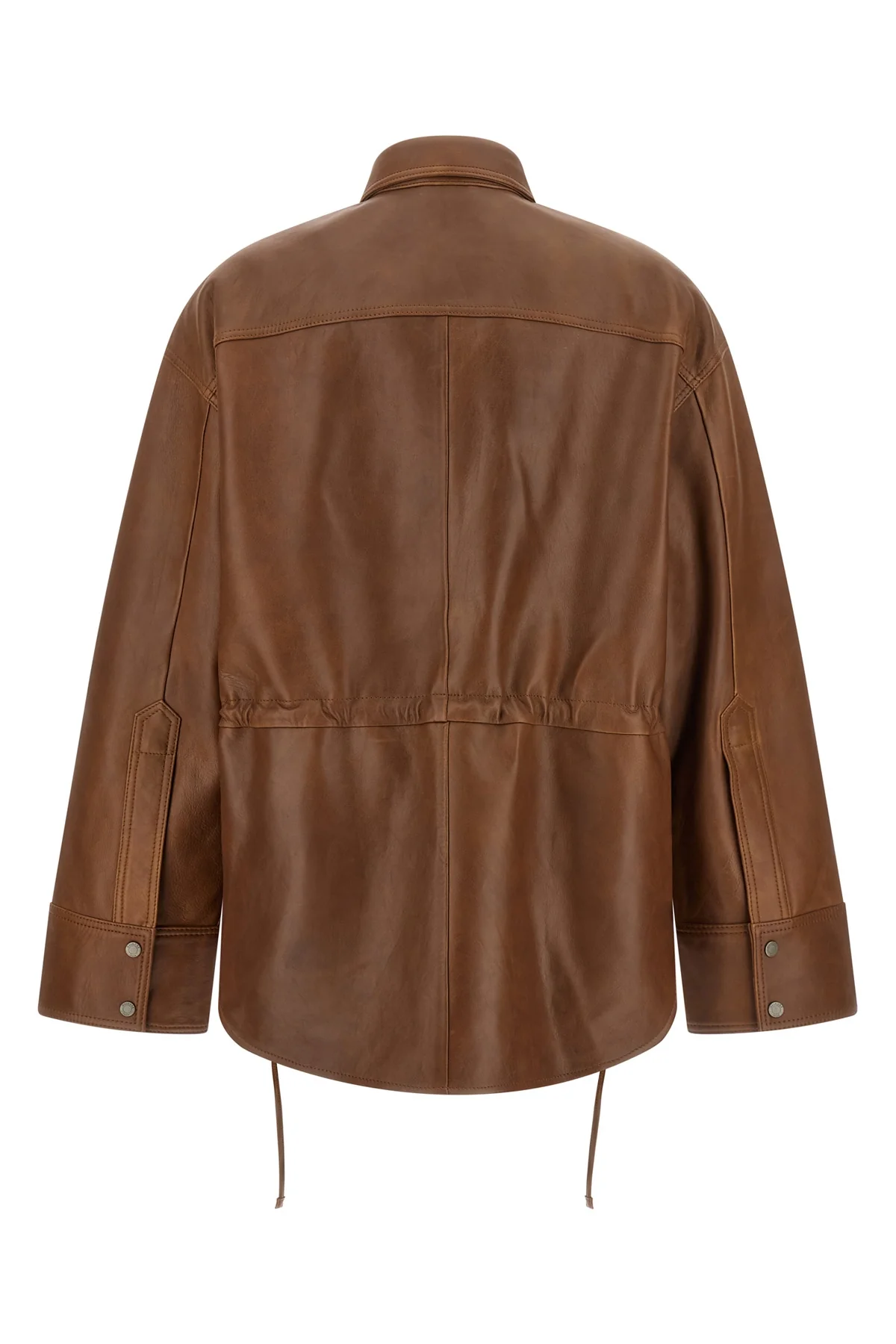 HAIKURE S the victoria l silky leather overshirt by haikure redefines the volumes of the c