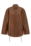 the victoria l silky leather overshirt by haikure redefines the volumes of the c