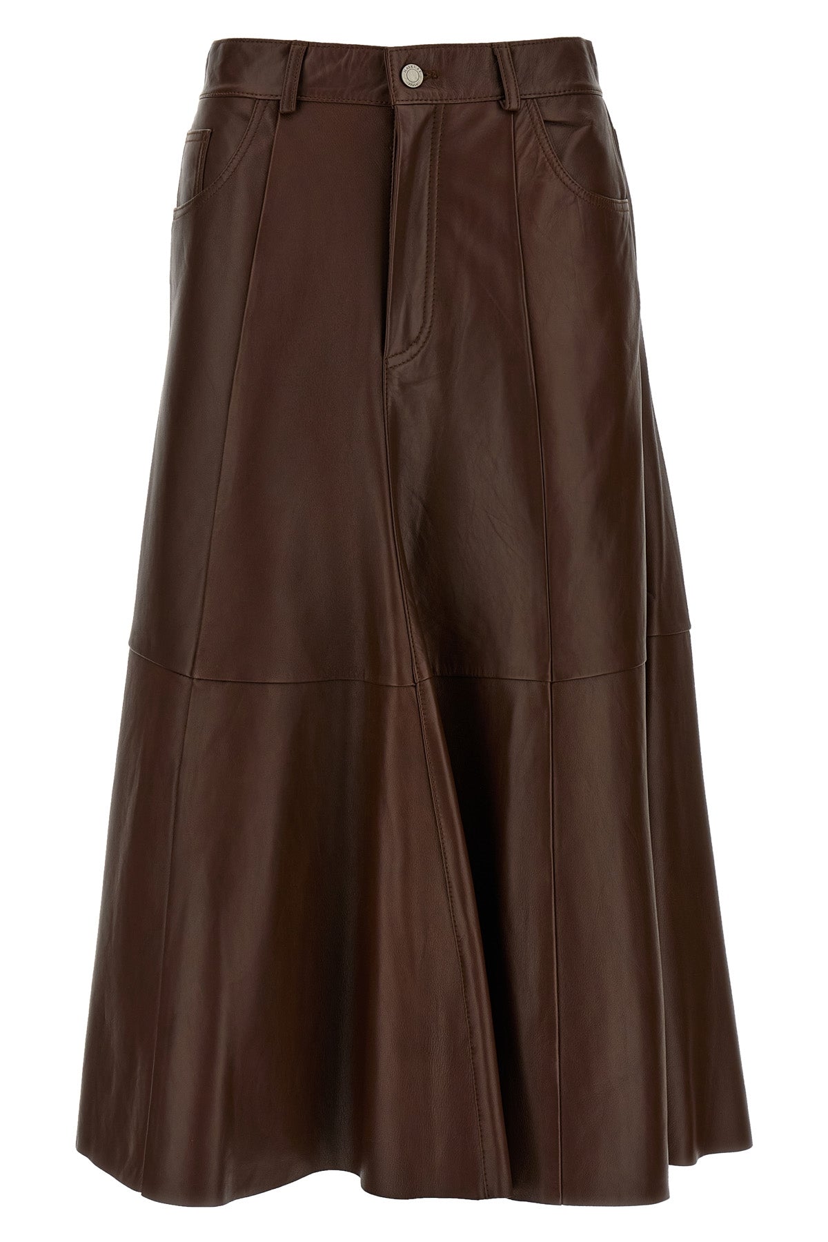 HAIKURE 26 mid serenity leather nappa midi skirt