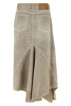 ann bull 44 midi skirt in used-effect garment-dyed cotton denim